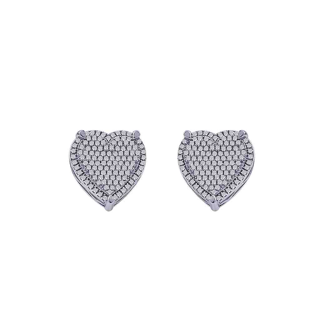 Heart shape with an Diamond Cluster Stud Earring ER21350A